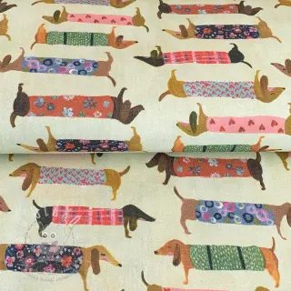 Dekorační látka premium Family Dachshund digital print