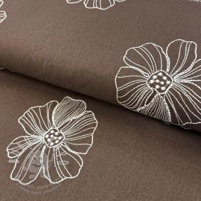 Viskóza se lnem EMBROIDERY Flower Maya brown