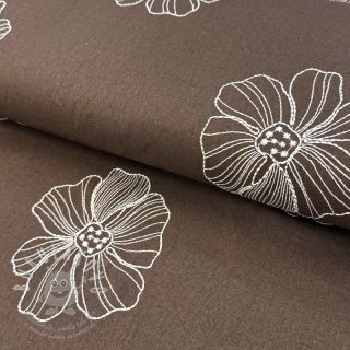 Viskóza se lnem EMBROIDERY Flower Maya brown
