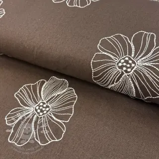 Viskóza se lnem EMBROIDERY Flower Maya brown