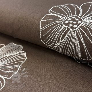 Viskóza se lnem EMBROIDERY Flower Maya brown