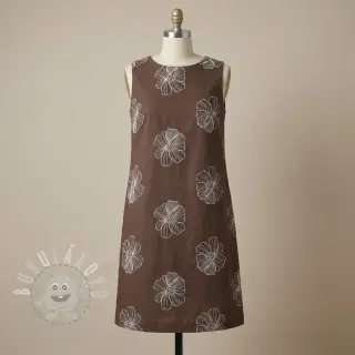 Viskóza se lnem EMBROIDERY Flower Maya brown