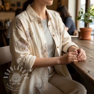 Viskóza se lnem EMBROIDERY Flower Maya natural