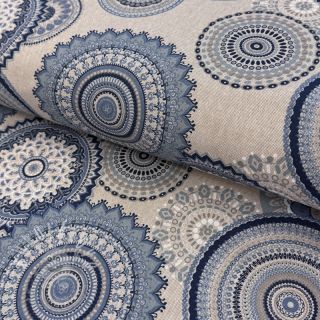 Dekorační látka Linenlook premium Geometric mandala