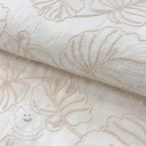 Bavlněná látka VOILE EMBROIDERY Kady off white