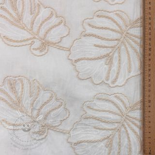 Bavlněná látka VOILE EMBROIDERY Kady off white