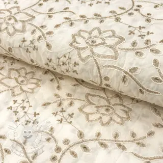 Bavlněná látka VOILE EMBROIDERY Kiara off white