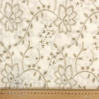 Bavlněná látka VOILE EMBROIDERY Kiara off white