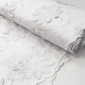 Bavlněná látka EMBROIDERY Bellagio white