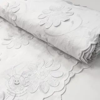 Bavlněná látka EMBROIDERY Bellagio white