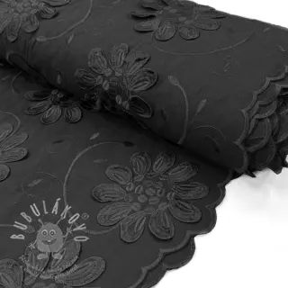 Bavlněná látka EMBROIDERY Bellagio black