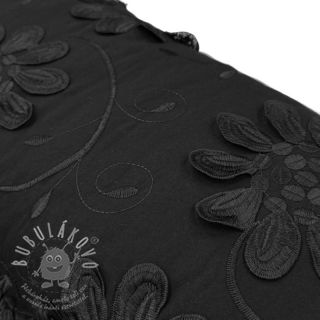 Bavlněná látka EMBROIDERY Bellagio black