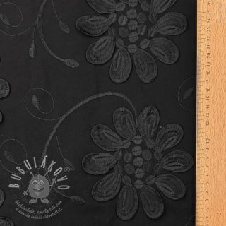 Bavlněná látka EMBROIDERY Bellagio black