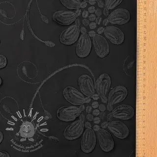 Bavlněná látka EMBROIDERY Bellagio black
