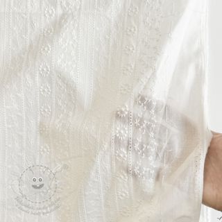 Bavlněná látka EMBROIDERY Pattern white
