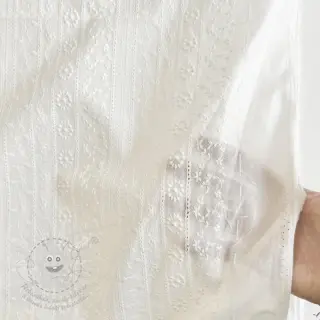 Bavlněná látka EMBROIDERY Pattern white