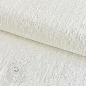 Bavlněná látka EMBROIDERY Pattern white