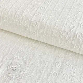 Bavlněná látka EMBROIDERY Pattern white