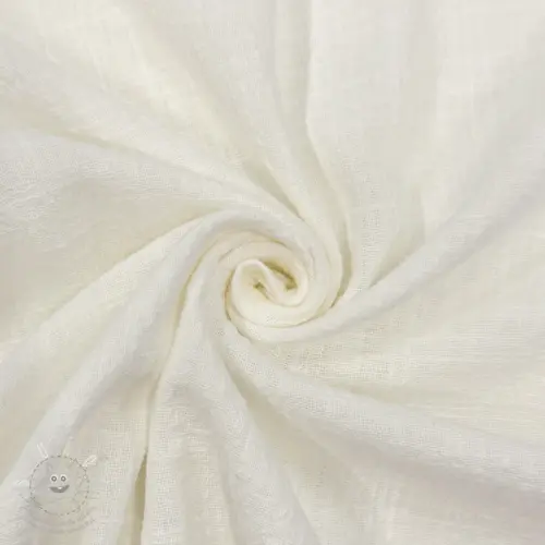 Levně Bavlněná látka SLUB WASHED off white