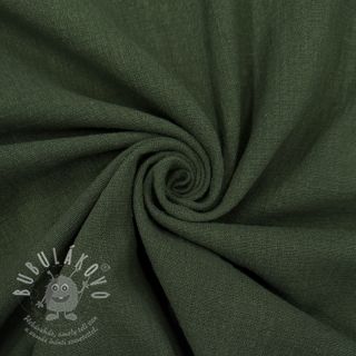 Bavlněná látka SLUB WASHED army green
