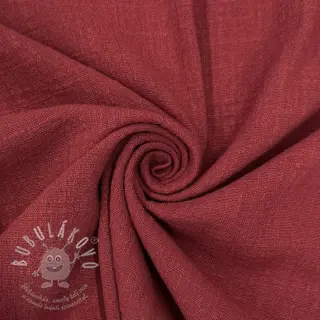 Bavlněná látka SLUB WASHED wine red