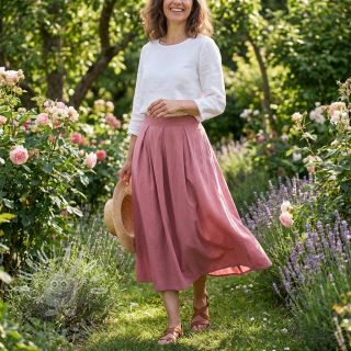 Bavlněná látka WASHED dark blush