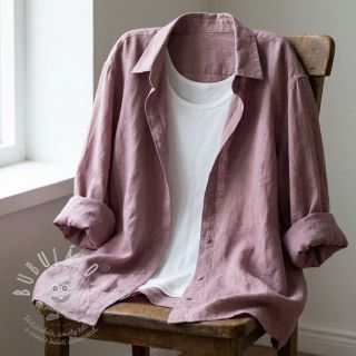 Bavlněná látka SLUB WASHED lavender