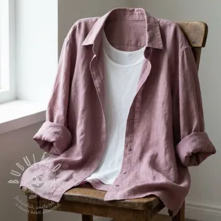 Bavlněná látka SLUB WASHED lavender