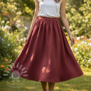 Bavlněná látka SLUB WASHED wine red