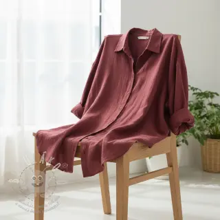 Bavlněná látka SLUB WASHED wine red