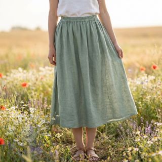 Bavlněná látka SLUB WASHED old green