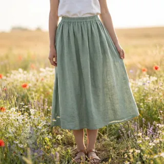 Bavlněná látka SLUB WASHED old green