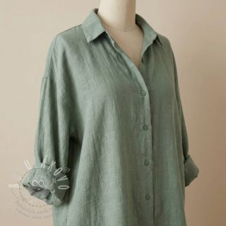 Bavlněná látka SLUB WASHED old green