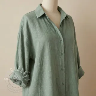 Bavlněná látka SLUB WASHED old green