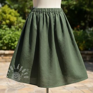 Bavlněná látka SLUB WASHED army green