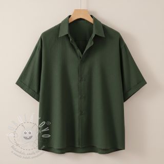 Bavlněná látka SLUB WASHED army green