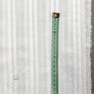 Bavlněná látka DOBBY Stripe off white