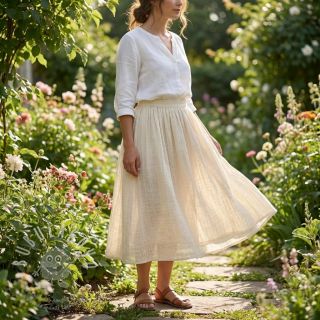 Bavlněná látka SLUB WASHED SIMPLY NATURAL