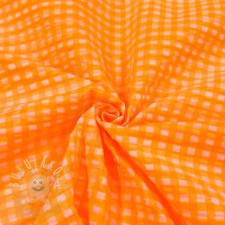 Bavlněná látka YARN DYED NEON SMALL Checks orange