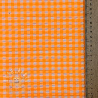 Bavlněná látka YARN DYED NEON SMALL Checks orange