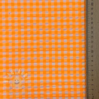 Bavlněná látka YARN DYED NEON SMALL Checks orange