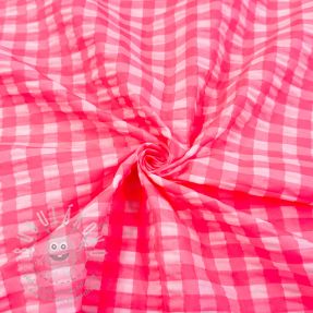 Bavlněná látka YARN DYED NEON BIG Checks pink
