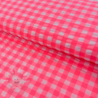 Bavlněná látka YARN DYED NEON BIG Checks pink