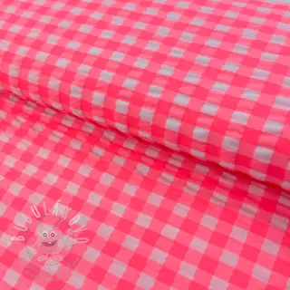 Bavlněná látka YARN DYED NEON BIG Checks pink