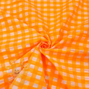 Bavlněná látka YARN DYED NEON BIG Checks orange