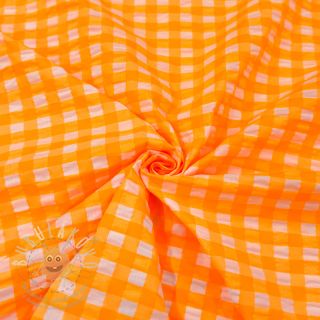 Bavlněná látka YARN DYED NEON BIG Checks orange