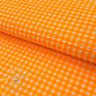 Bavlněná látka YARN DYED NEON BIG Checks orange
