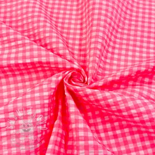 Bavlněná látka YARN DYED NEON SMALL Checks pink