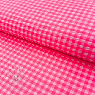 Bavlněná látka YARN DYED NEON SMALL Checks pink