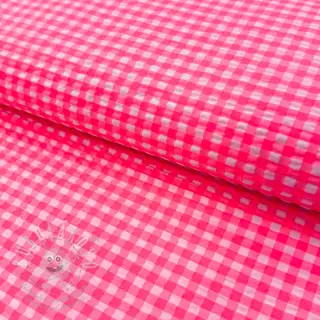 Bavlněná látka YARN DYED NEON SMALL Checks pink